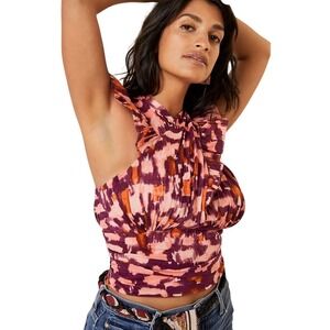 Anthropologie Runch Ruffle Top Sleeveless‎ Blouse Resort Cruise Tropical Boho S